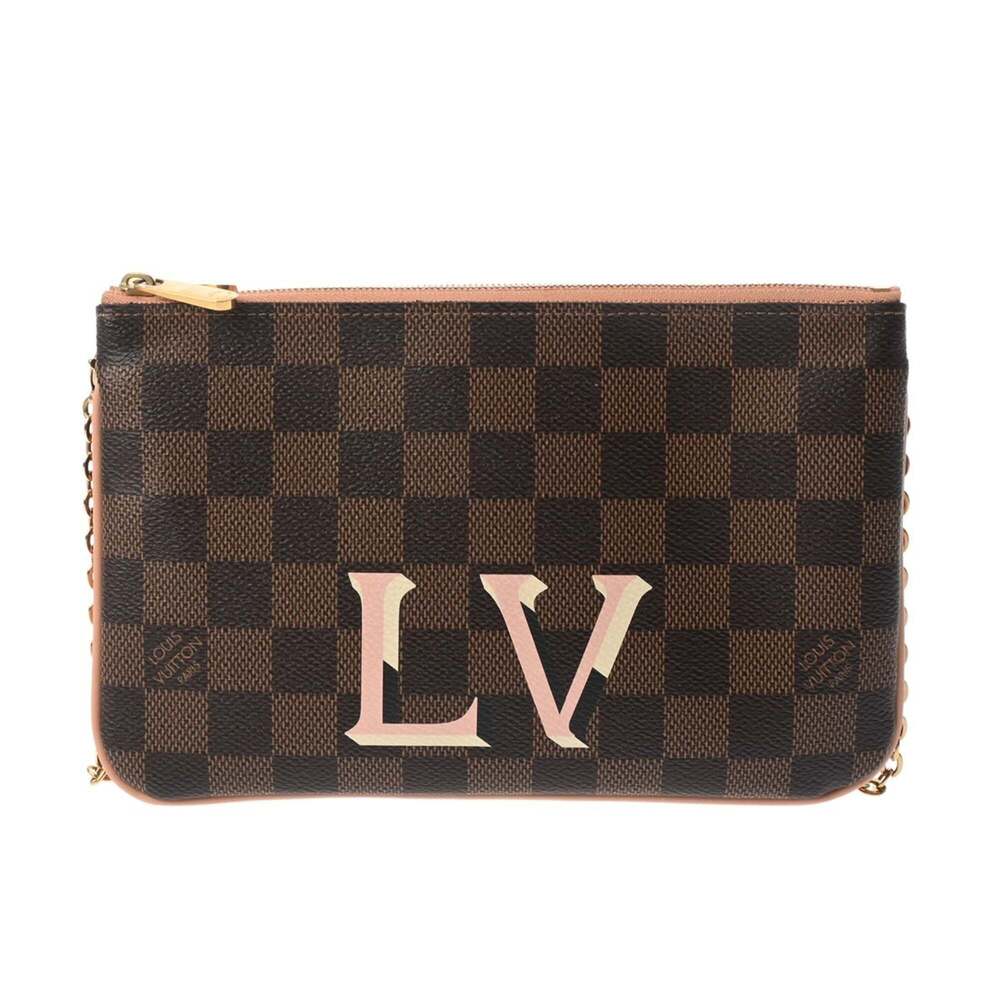 LOUIS VUITTON Authentic Brown Damier Canvas Pochette Shoulder Bag - Picture 2 of 11